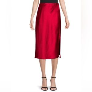 Renee C. Pippa Satin Midi Skirt